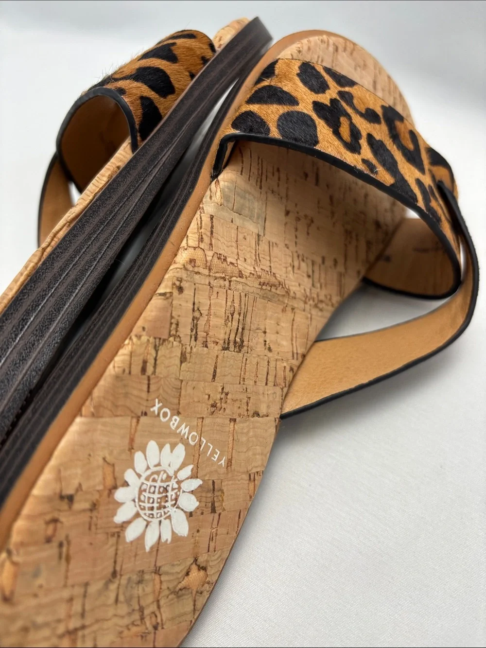 Yellow Box Women’s 7 Leopard Print Slide Sandals - Black & Tan#394 - Picture 12 of 15